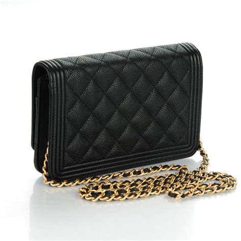 Chanel Caviar Quilted Boy Wallet on a Chain 